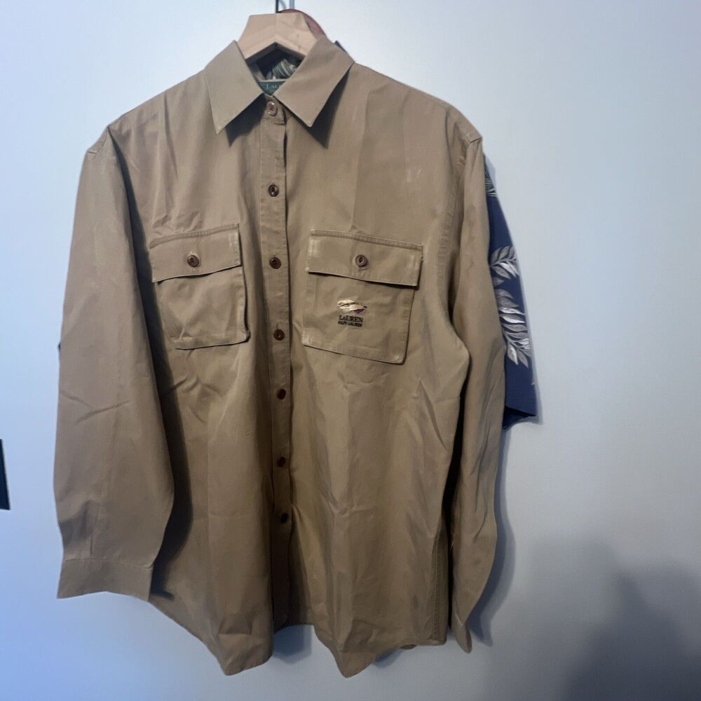 LAUREN Ralph Lauren Top Womens Size Medium Button-Up Long Sleeve Vintage